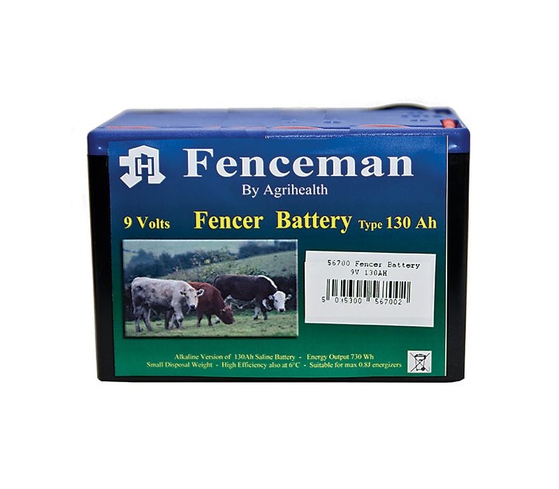 fenceman battery 9v 130ah alkaline