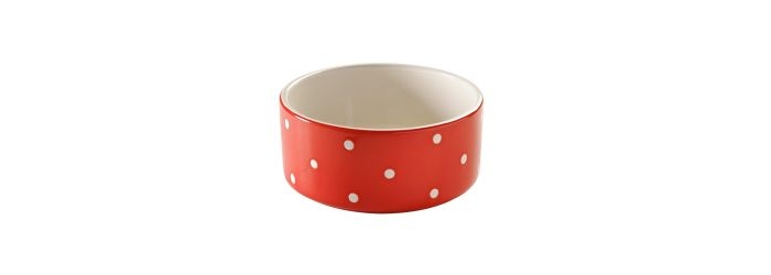 mason cash polka dot bowl red 18cm