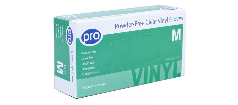 vinyl powder free gloves - box of 100