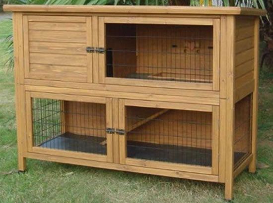 Lazy Bones Rabbit and Guinea Pig Hutch and Solid Base Run