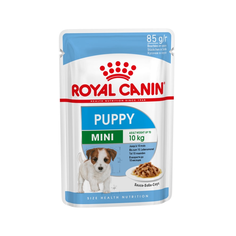 royal canin mini puppy wet pouches dog food - 12 x 85g