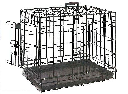 Wire 2 Door Black Pet Dog Cat Crate - Various