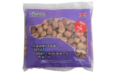pointer mini marrowbone roll dog treats - 400g