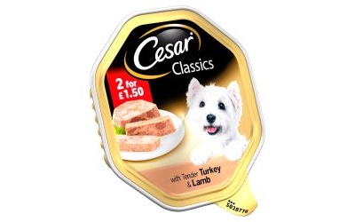 cesar classic with tender turkey & lamb 2 x 150g  for £1.50 14 pack