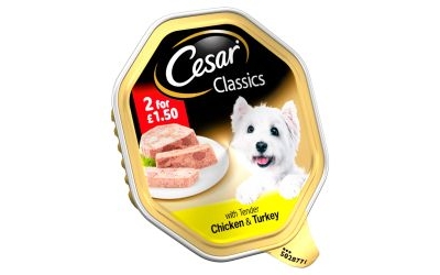 cesar classic with tender chicken & turkey 2 x 150g  for £1.50 14 pack