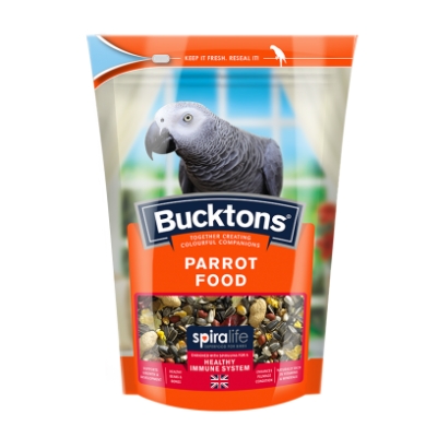 bucktons parrot with spiralife