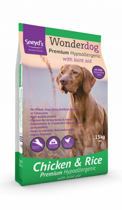 wonderdog premium chicken & rice hypoallergenic - 15kg