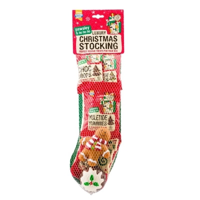 christmas good boy pawsley luxury christmas stocking with treats and toy