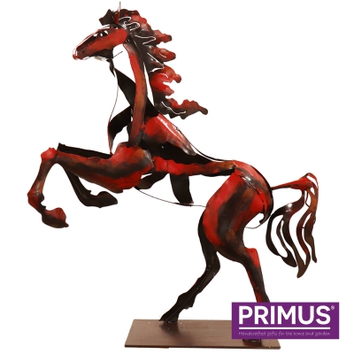 the proud stallion metal sculpture