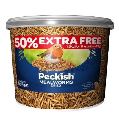 peckish mealworms - 1kg tub + 50%xf