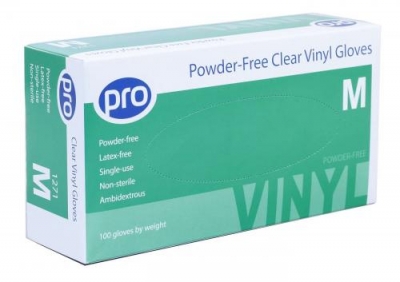 vinyl powder free gloves - box of 100