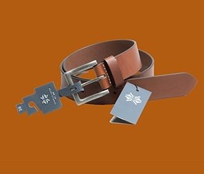 Charles Smith Tan Jeans Leather Belt Brass Buckle
