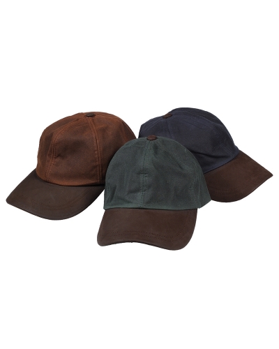 waxed baseball caps - brown / navy / olive