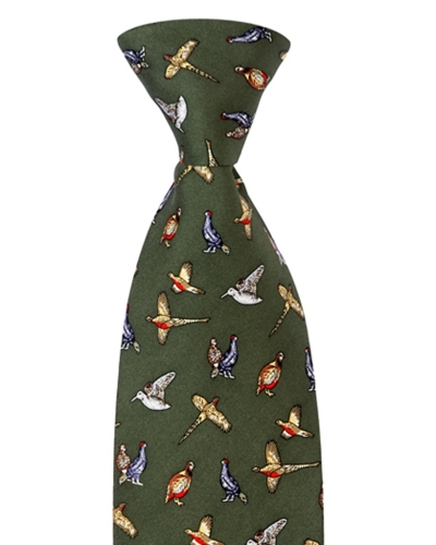 silk country tie (mixed birds)