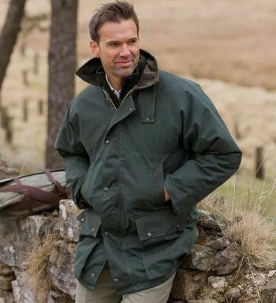 Hoggs of Fife Padded Wax Country Jacket - Olive