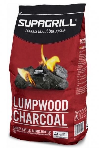 supagrill instant light bbq lump wood charcoal - 2 x 850g